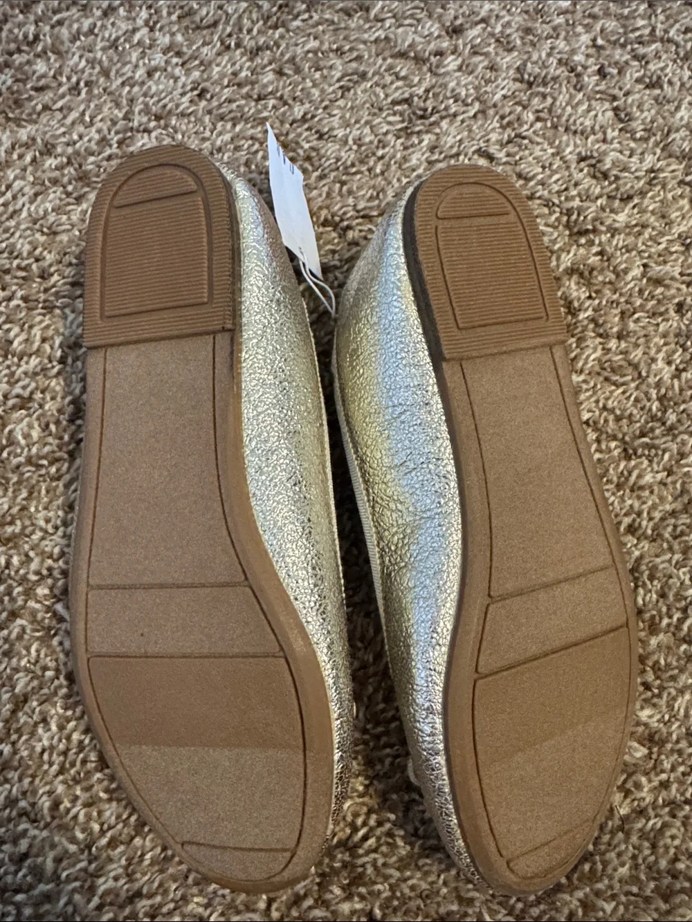 GAP Kids Metallic Silver Ballet Flats with Bow